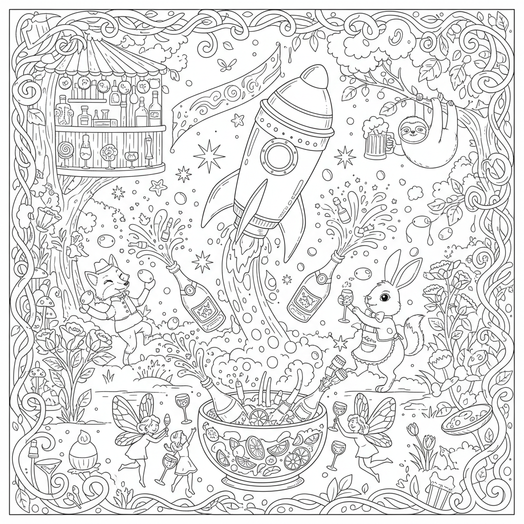 A playful adult themed scene with fun details and decorations