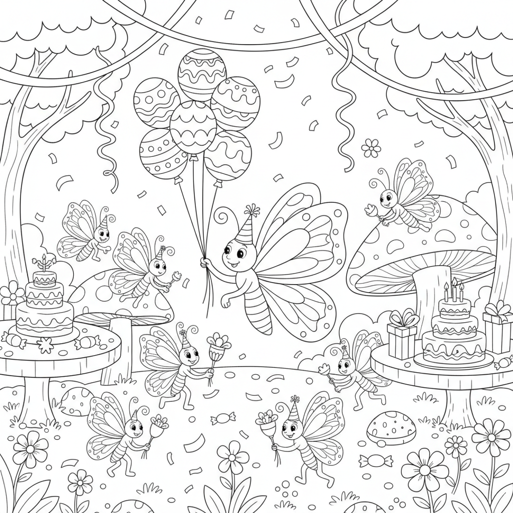 Butterflies coloring pages