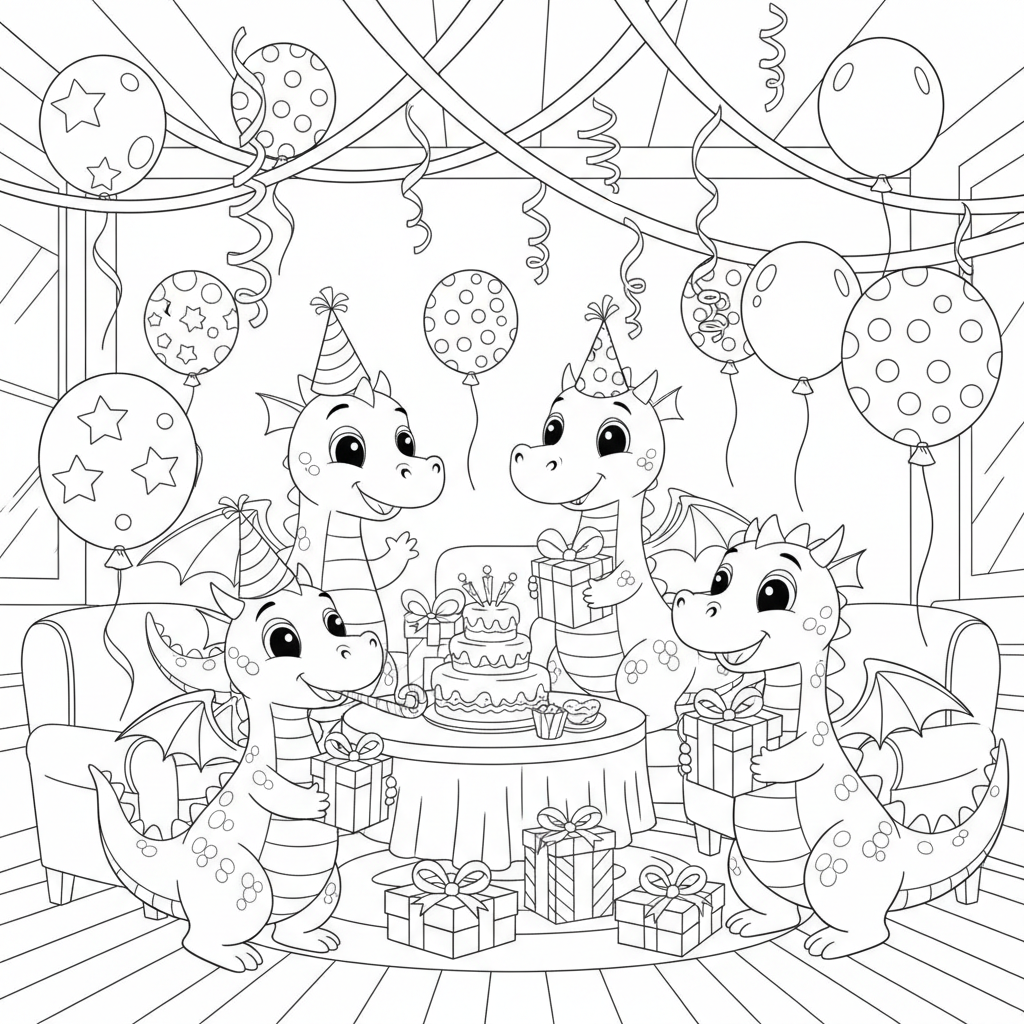 Dragons coloring pages