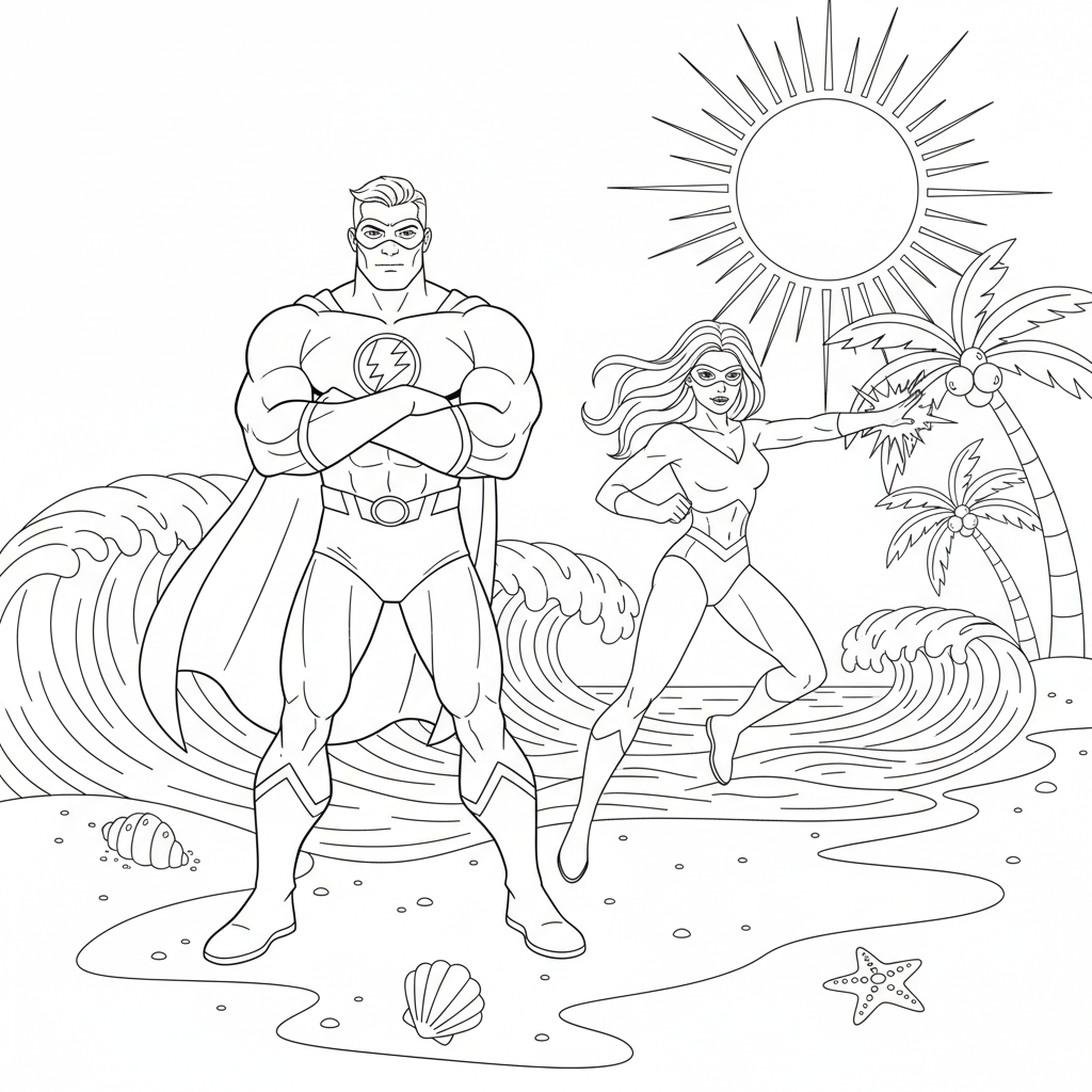 Superheroes coloring pages
