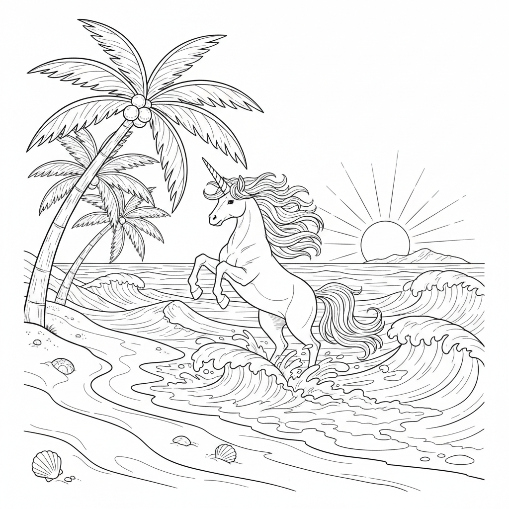 Unicorns coloring pages