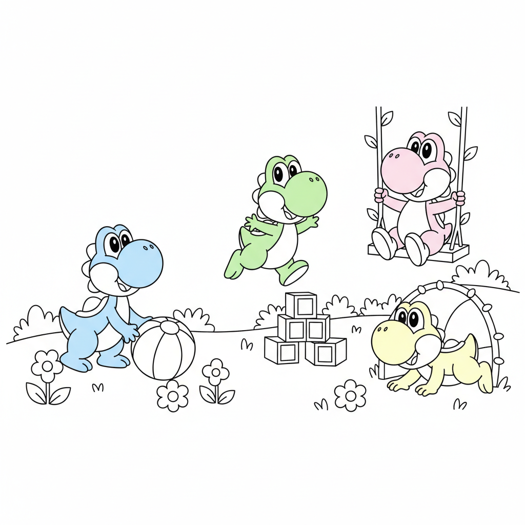 Yoshi coloring pages