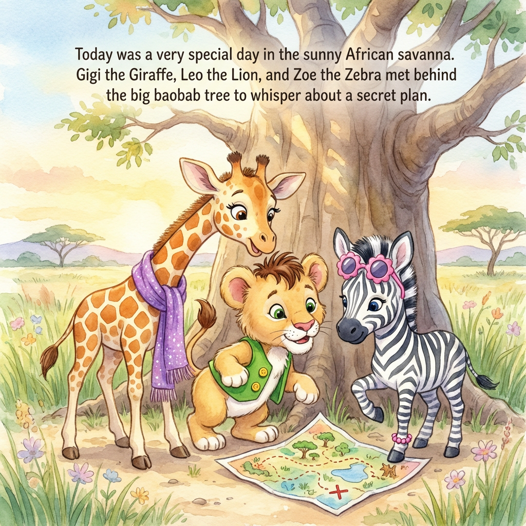 The Best Birthday Surprise in the Savanna – AI illustrated storybook